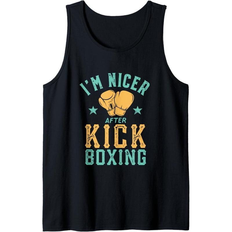 I'm Nicer After Kickboxing Funny Sarcastic Women Boxing Tank Top T-Shirts, Hoodie, Sweatshirt | DripVista.com