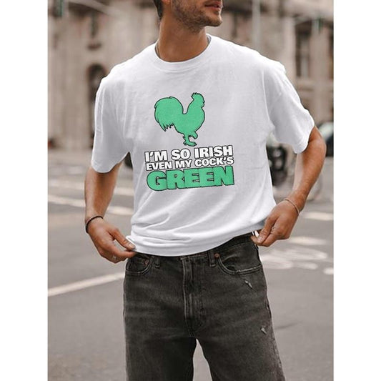 [I'm So Irish Tee] Summer Casual Short Sleeve T-shirt - I'm So Irish Print Tee For Men Made in USA