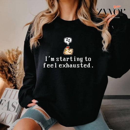 I'm Starting To Feel Exhausted, Sleepy Chicken Sweatshirt Casual Street Style Fleece Fabric Crewneck Pullover Sweatshirt Tops Trendy for Women for Men