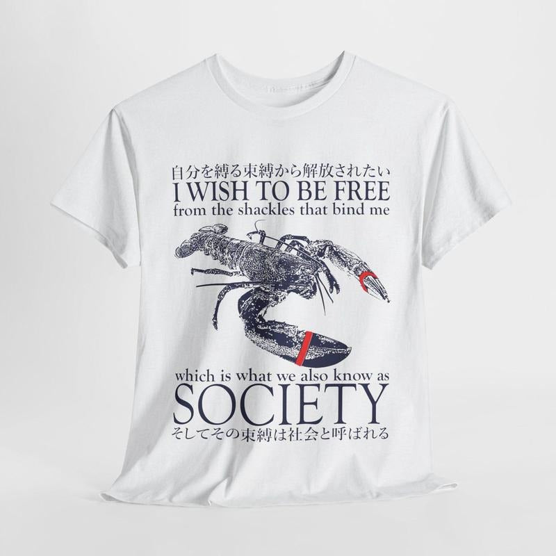 I wish to be free Lobster Japanese T-Shirt Hoodie, Sweatshirt | DripVista.com