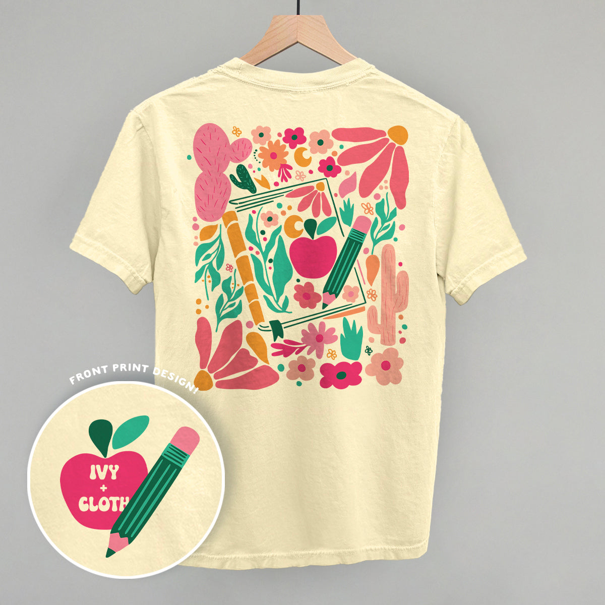 Abstract Floral Teacher Doodle (Back Print)