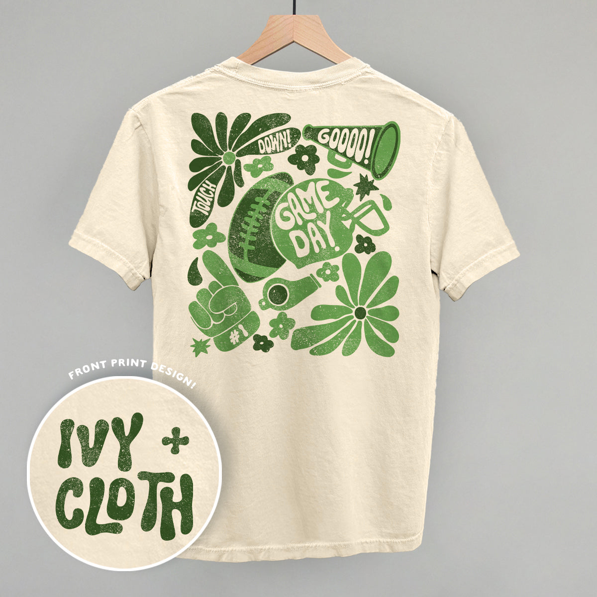 Floral Game Day Green (Back Print)