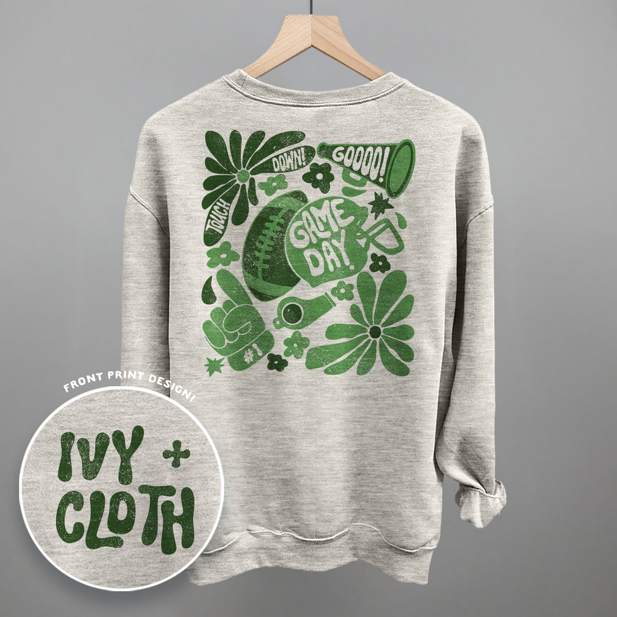 Floral Game Day Green (Back Print)