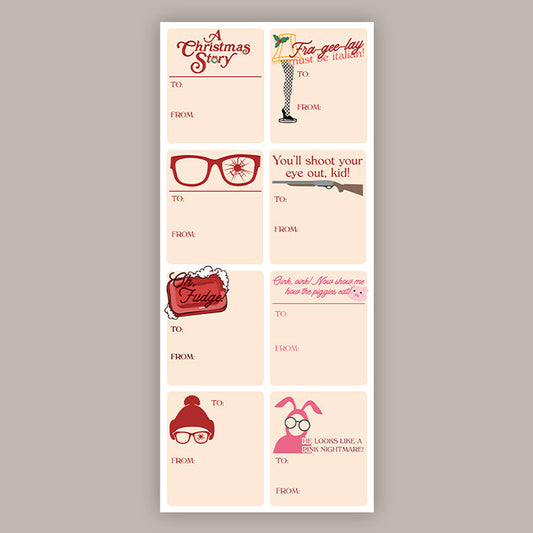 A Christmas Story Holidays Tags (Sticker Sheet)