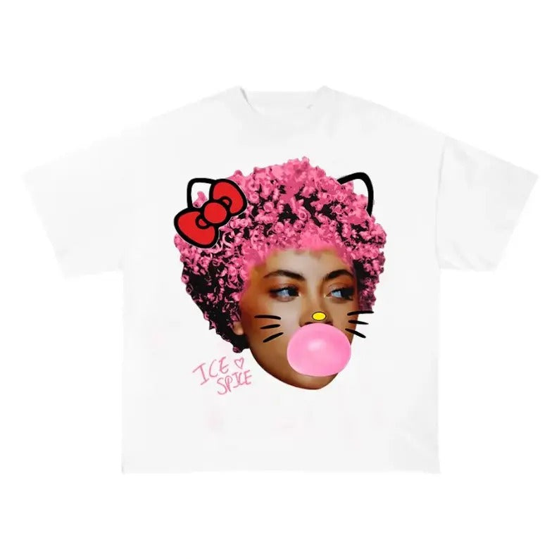 ICE SPICEBUBBLE GUM Kitty Pink GRAPHIC T-SHIRT Hoodie, Sweatshirt | DripVista.com