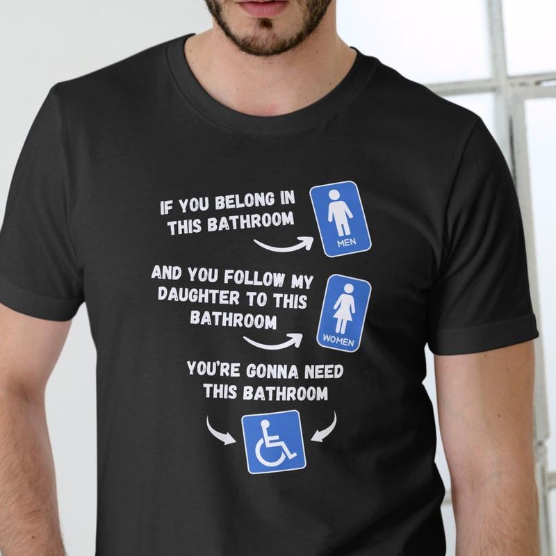 IF YOU BELONG IN THIS BATHROOM T Shirt.. Cotton Menswear Hoodie, Sweatshirt | DripVista.com