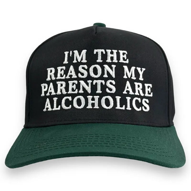 IM THE REASON MY PARENTS ARE ALCOHOLICS HAT Custom Embroidery T-Shirts, Hoodie, Sweatshirt | DripVista.com