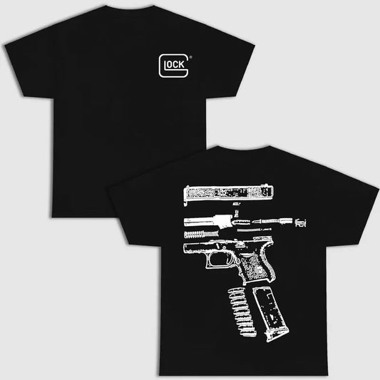 IN GLOCK WE TRUST DOUBLE SIDE MULTI COLOR SHIRT Menswear Top New Design Underwear Streetwear