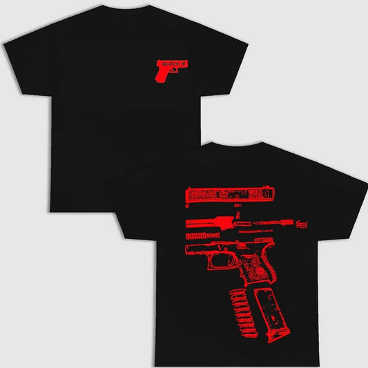 IN GLOCK WE TRUST DOUBLE SIDES BLACK T-SHIRT VERSIONstyle{n002}2
