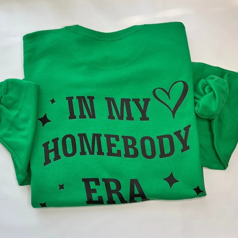 IN MY HOMEBODY ERA SOLID COLOR Crewneck Long Sleeves SWEATSHIRT Casual Cotton Spring Day Soft Cozy Comfortable Fit...