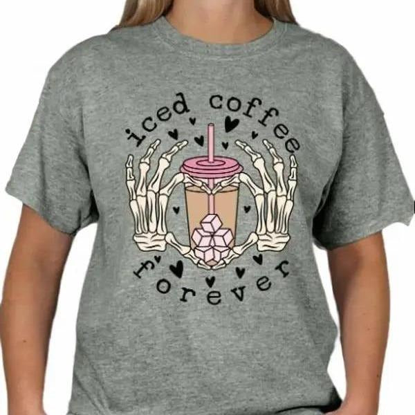 Iced Coffee Forever Comfortable T-shirt Casual Hoodie, Sweatshirt | DripVista.com