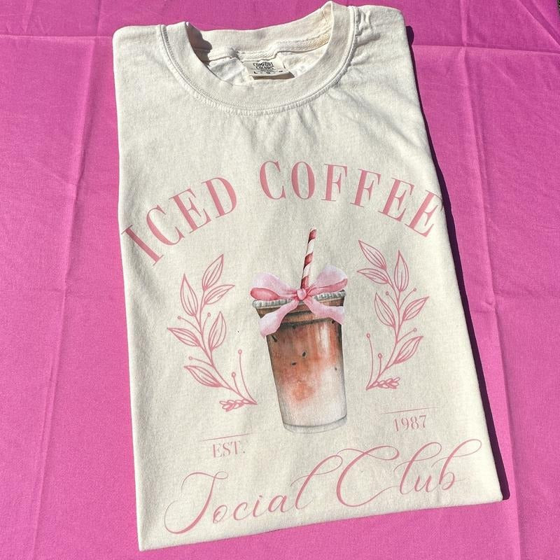 Iced Coffee Social Club Comfort Colors T-Shirt Hoodie, Sweatshirt | DripVista.com