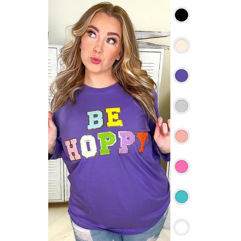 Ideal Chenille Be Hoppy Easter Adult Long Sleeve Shirt Hoodie, Sweatshirt | DripVista.com