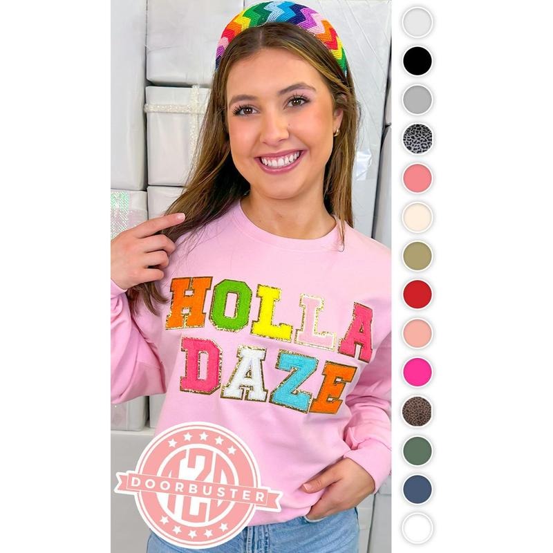 Ideal Chenille Holla Daze Sweatshirt T-Shirts, Hoodie | DripVista.com