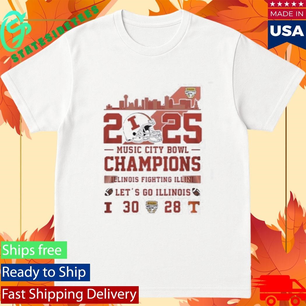 Illinois Football 2025 Music City Bowl Champions Let’s Go Illinois Shirt