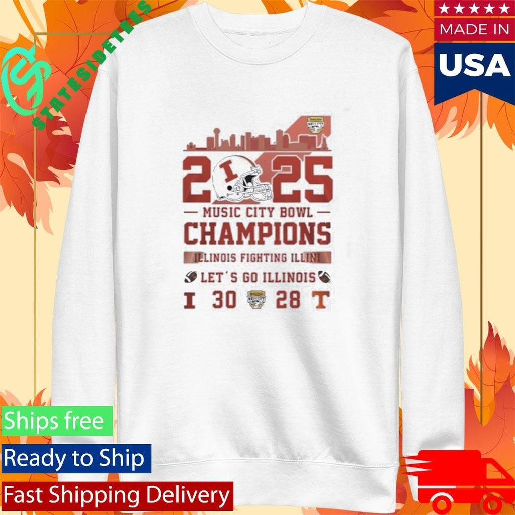 Illinois Football 2025 Music City Bowl Champions Let’s Go Illinois Shirt