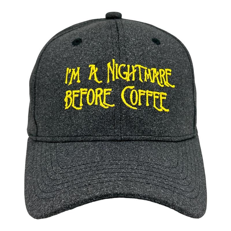 Im A Nightmare Before Coffee Hat Funny Halloween Caffeine Lovers Movie Cap Funny Hats Christmas  Funny Coffee  Novelty...