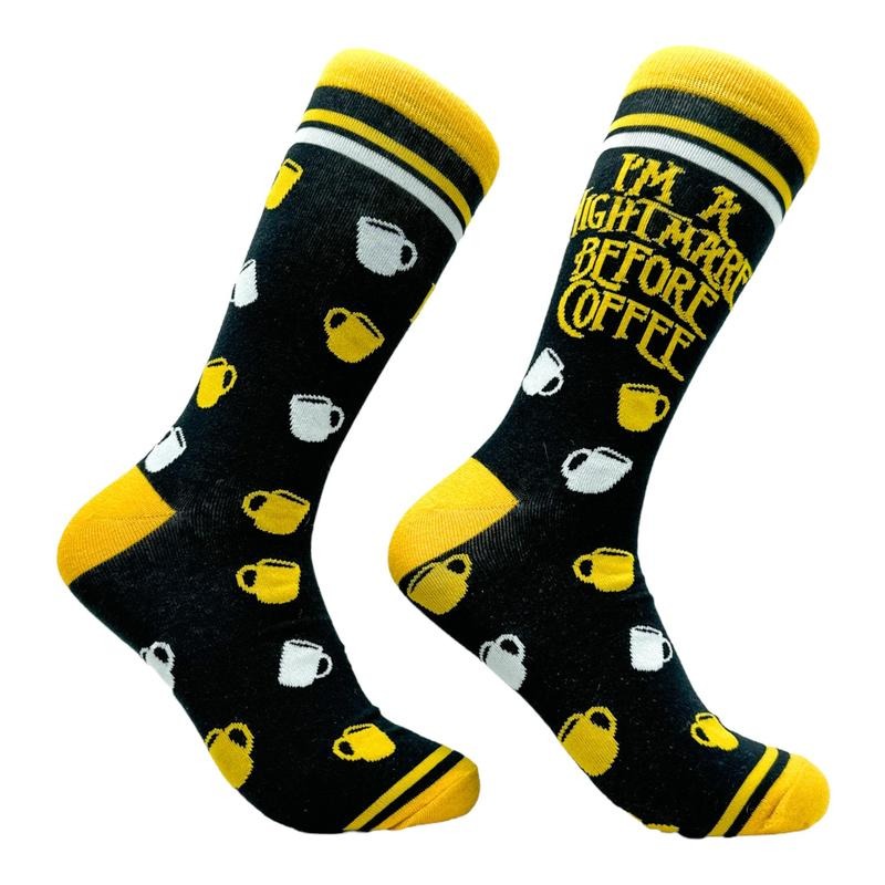 Im A Nightmare Before Coffee Socks Funny Halloween Caffeine Lovers Footwear Funny Socks T-Shirts, Hoodie, Sweatshirt