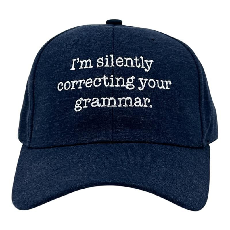 Im Silently Correcting Your Grammar Hat Funny Sarcastic Graphic Novelty Cap Funny Hats Sarcastic  Funny Nerd  Novelty...