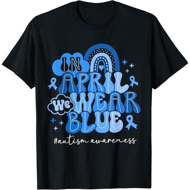In April We Wear Blue Autism Awareness Men Women  Autism T-Shirtstyle{n002}2 T-Shirts, Hoodie, Sweatshirt | DripVista.com