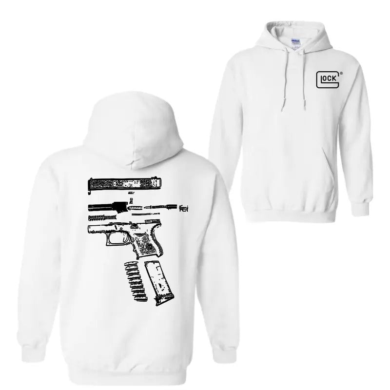 In Glock We Trust: Men's Wear Tee, Featuring Black and White Designs for Both Hoodies Sweatshirt T-Shirt | DripVista.com
