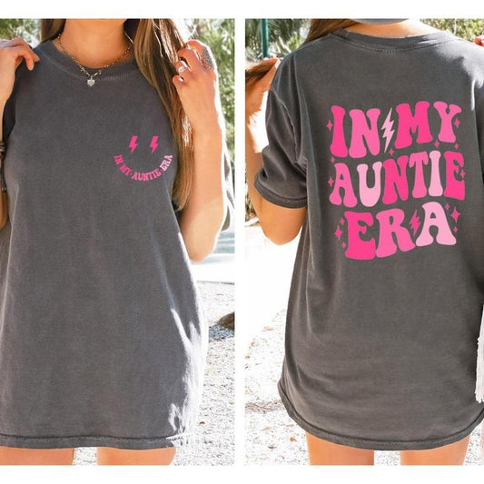 In My Auntie Era Shirt, Aunt Era, Oversized Aunt Shirt, Retro Aunt Shirt, Baby Announcement for Aunt, Funny Aunt Shirt