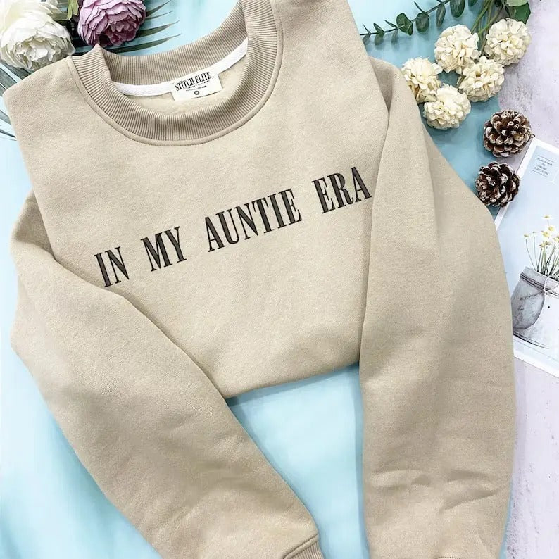 In My Auntie Era Sweatshirt, Auntie Shirt, Aunt Shirt, Auntie Sweatshirt, Auntie Crewneck Sweatshirt Hoodie | DripVista.com