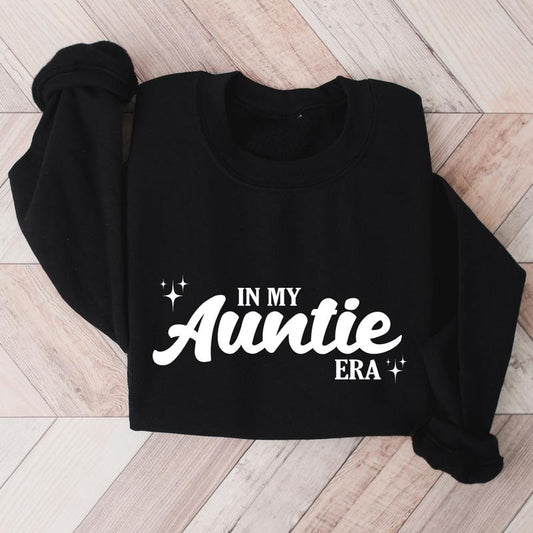 In My Auntie Era Sweatshirt, Trendy Aunt Hoodie, Funny Aunt Birthday Gift Sweatshirt, New Auntie To Be Sweater, Baby Announcement for Aunt Long Sleeve.