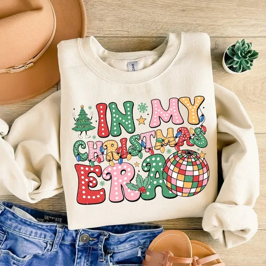 In My Christmas Era Shirt, Retro Christmas Sweatshirt, Christmas Doodle Dots ,Christmas Shirt, Merry Christmas, Vintage Christmas Classic Clothing