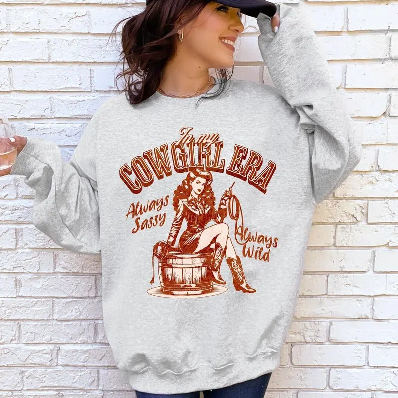 In My Cowgirl Era, Sassy, Western, Country Sweatshirt, Crew Neck, Women's, Crewneck T-Shirts, Hoodie | DripVista.com