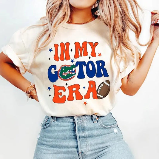 In My Gator Era Shirt,Trendy Preppy Florida Shirt, Florida Girly Era ,Football Shirt, Florida Shirt, game day Cotton Fabric Top Womenswear, shirt trend