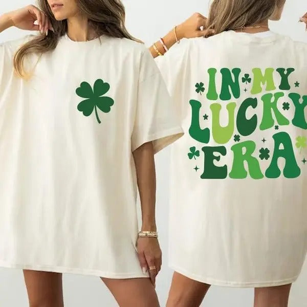In My Lucky Era Saint Patrick's Day Shirt, St Patricks Day Family Sweatshirt, Shamrock Gift For St Patricks Day, Clover...