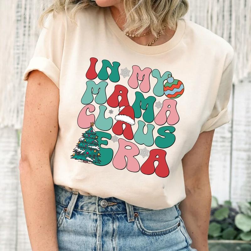 In My Mama Claus Era T-shirt for Women | Christmas Mama Shirt | Gift for Mom Hoodie, Sweatshirt | DripVista.com