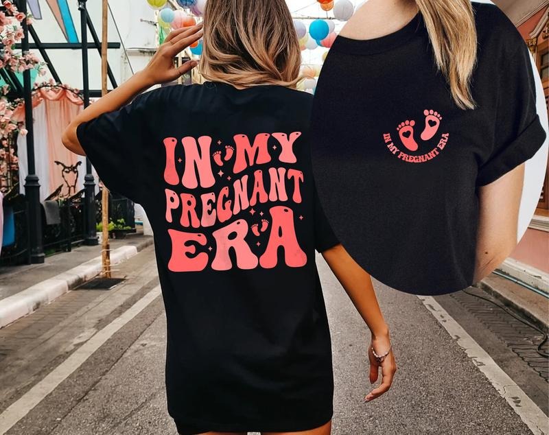 In My Pregnant Era T-shirt, Gift for New Mom, Retro New Mom Shirt, Pregnancy Shirt, Baby Announcement Hoodie, Sweatshirt