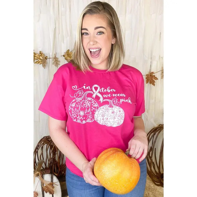 In October We Wear Pink T-Shirt Hoodie, Sweatshirt | DripVista.com