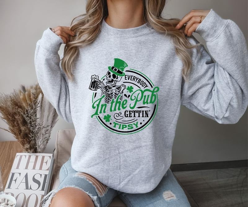 In The Pub Gettin Tipsy Crewneck Sweatshirt T-Shirts, Hoodie | DripVista.com