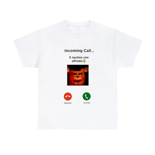 Incoming call Inspired 5 noches con alfredo T-Shirt Gaming Fan Gift Unisex Graphic Tee