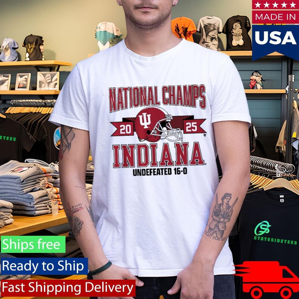 Indiana Football 2025 CFP National Champions Arched Helmet Shirt