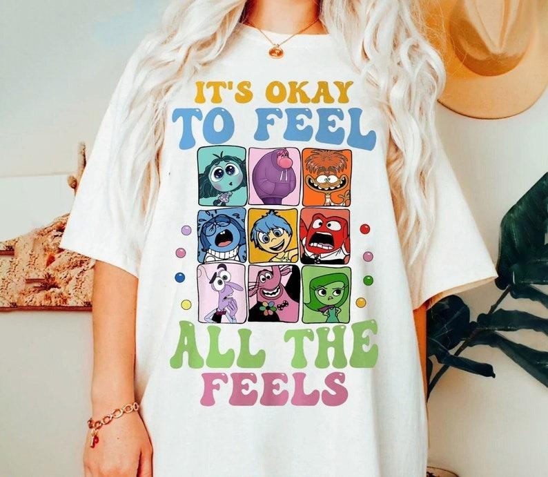 Inside Out Shirt, It'S Okay To Feel All The Feels Shirt, Mental Health Tee Hoodie, Sweatshirt | DripVista.com