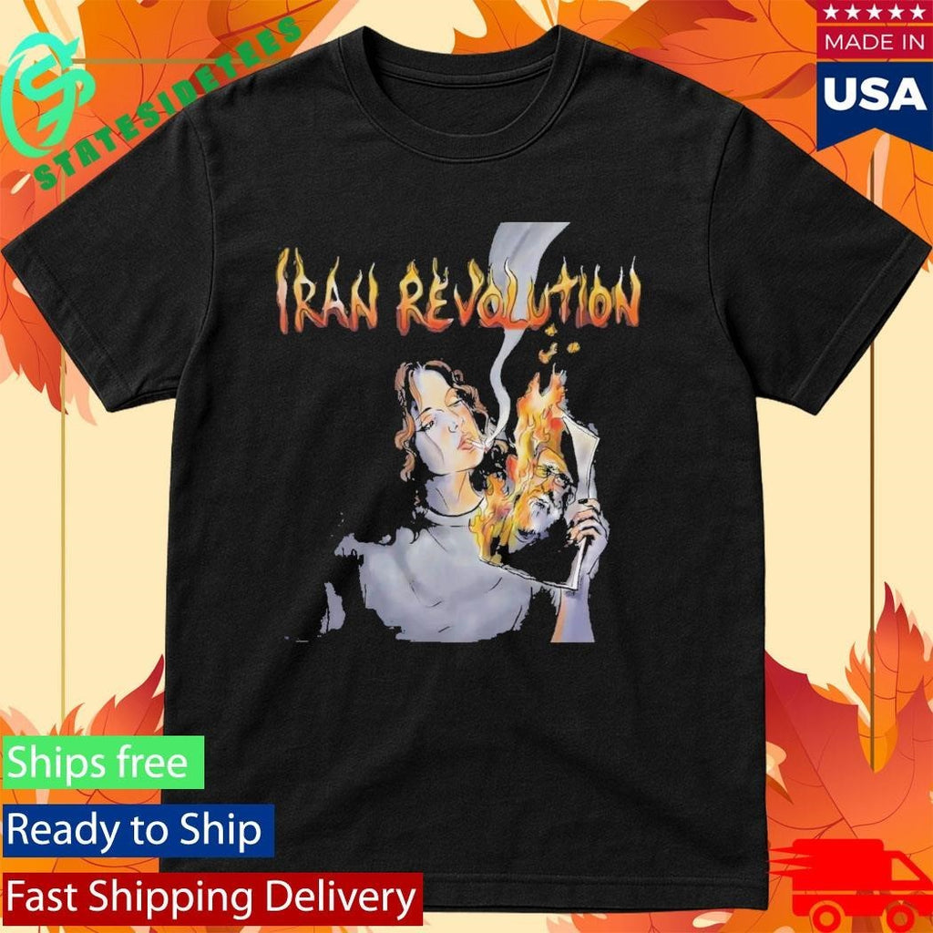 Iranian Lady Burning Khamenei Photo Shirt