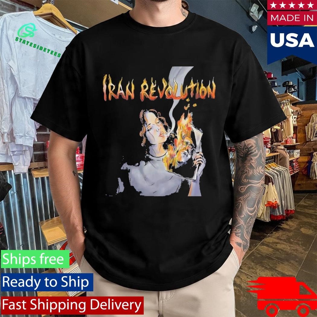 Iranian Lady Burning Khamenei Photo Shirt