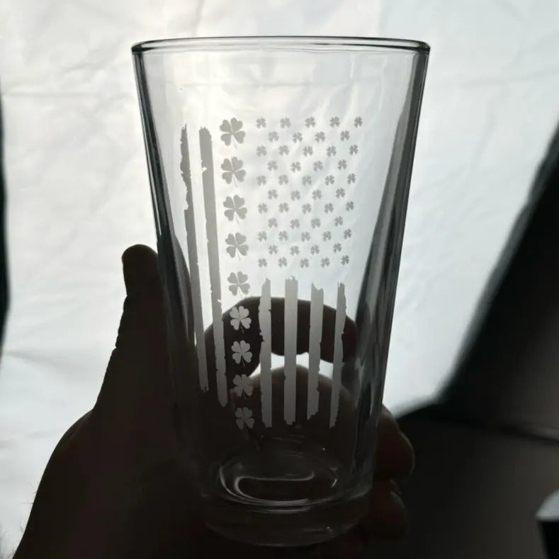 Irish Flag UV Lasered Glass for Perfectly Crafted Drinks - Drinkware T-Shirts, Hoodie, Sweatshirt | DripVista.com