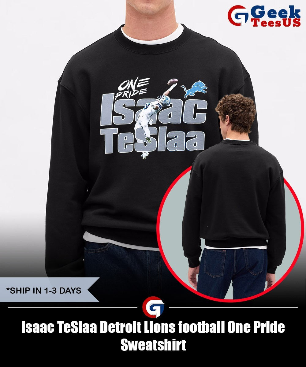 Isaac TeSlaa Detroit Lions football One Pride shirt