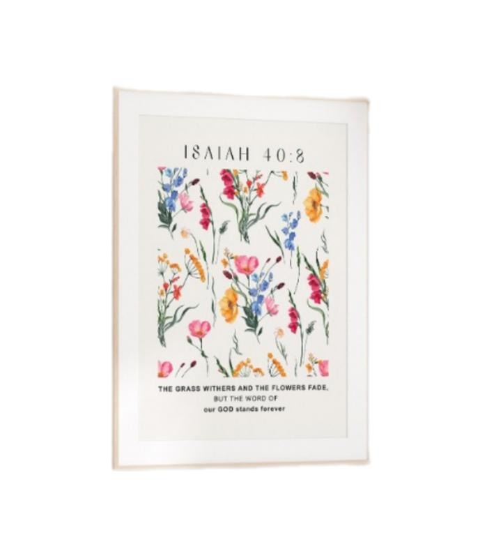 Isaiah 40 Floral Pattern, Floral Christian, Modern Scripture Decor, Bible Verse Art, Christian Home Decor, Christian...