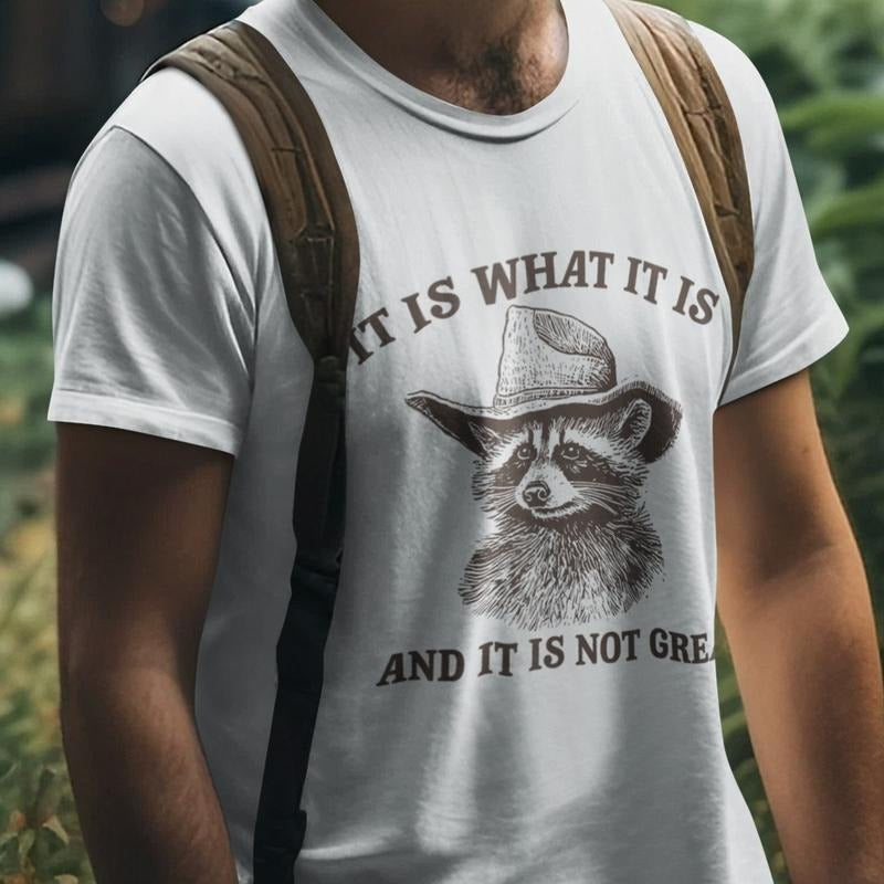 It Is What It Is And It Is Not Great T-Shirt, Mental Health Tee, Funny Shirt Unisex, Meme Shirt, Raccoon Shirt, Gag Tee,...