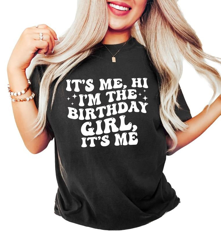 It's Me Hi I'm The Birthday Girl Shirt, Birthday Party Shirt, Birthday Squad, Unisex T-Shirt, Short Sleeve Tee Shirt,...