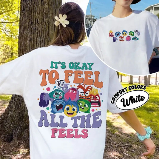 It's Okay To Feel All The Feels Comfort Colors Shirt, Funny Mental Health Shirt, Inclusion Speech Therapy BCBA Shirt, Inside Out Shirt Shirt