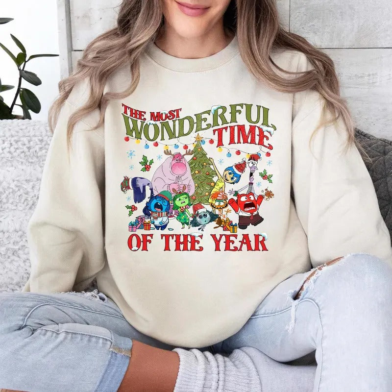 It's The Most Wonderful Time Of The Years Sweatshirt, Inside Out Shirt,  Mental Health Tee, Anxiety Ennui Joy Fear Xmas Tee
