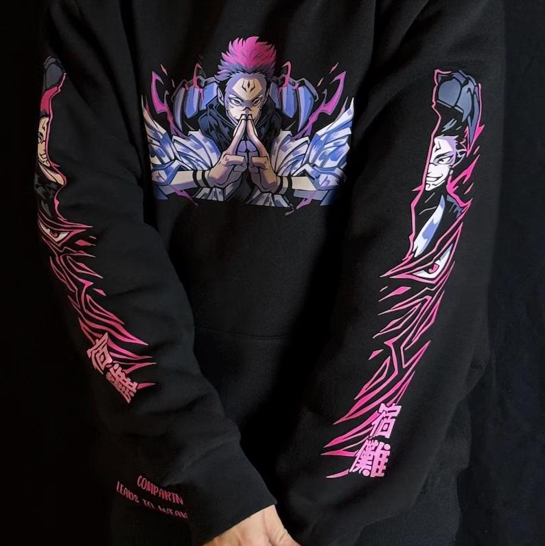 Itadori Sukuna Hoodie - Anime sweatshirt hoodie - Anime lover t-shirt Menswear - Jujutsu Kaisen shirt | DripVista.com