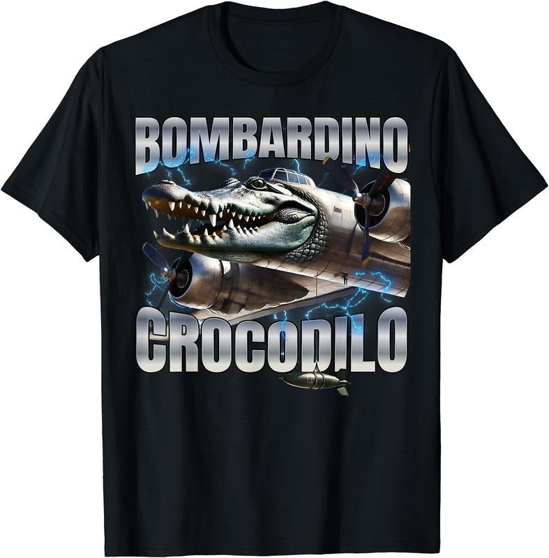 Italian Brainrot Bombardino Crocodilo T-Shirt | Unisex Cotton Tee Gift, Crewneck, Short Sleeve Hoodie, Sweatshirt